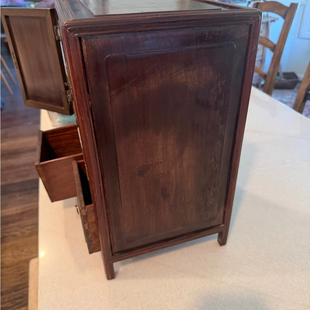 19th century Antique Rosewood Jewelry Armoire Cabinet